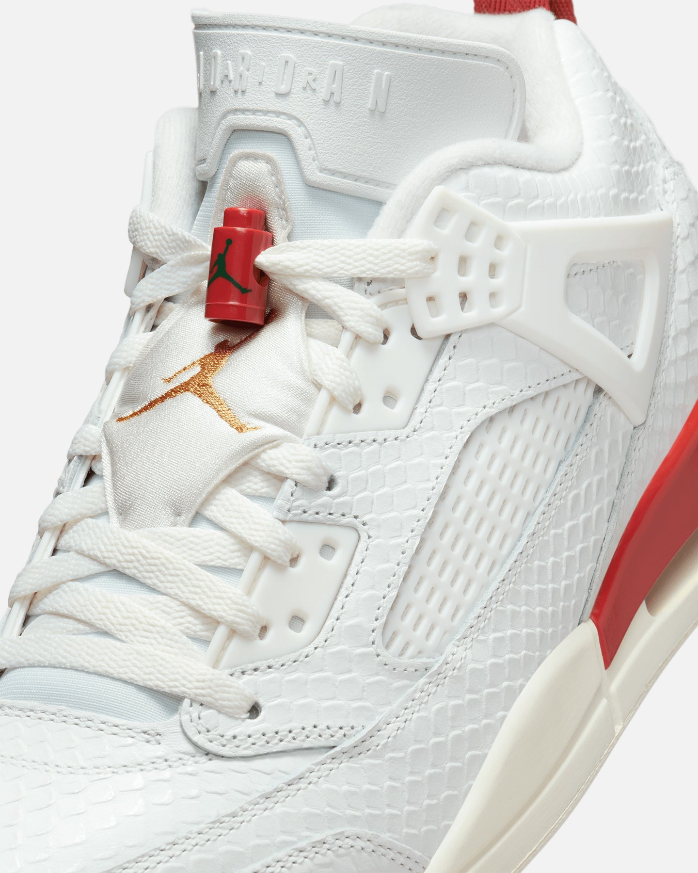 Jordan Spizike Low "El Vuelo" Summit White/Metallic Gold-Dragon Red
