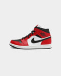 Jordan Men's Air Jordan 1 Mid ' Chicago Black Toe' Black/Black/Red