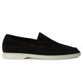 Loro Piana Summer Walk Suede Black Loafers