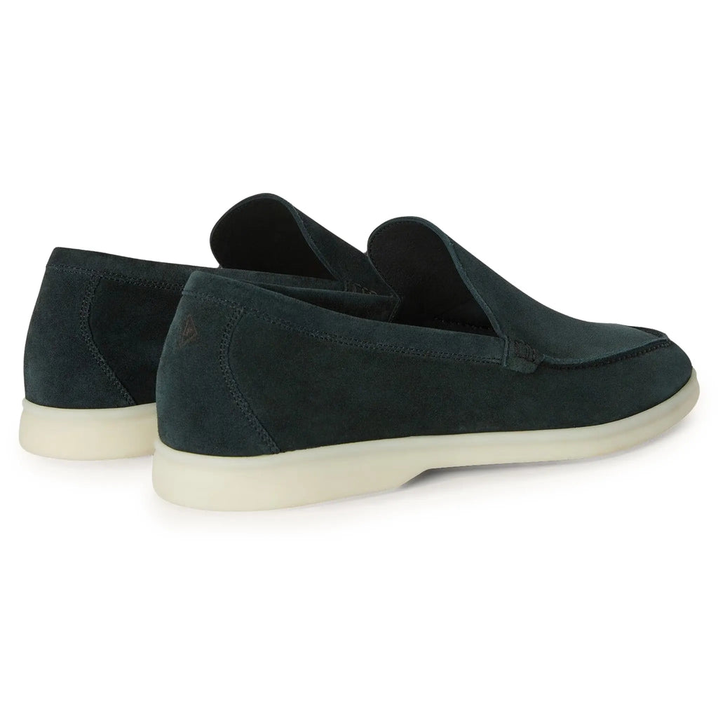 Loro Piana Summer Walk Suede Dark Green Loafers