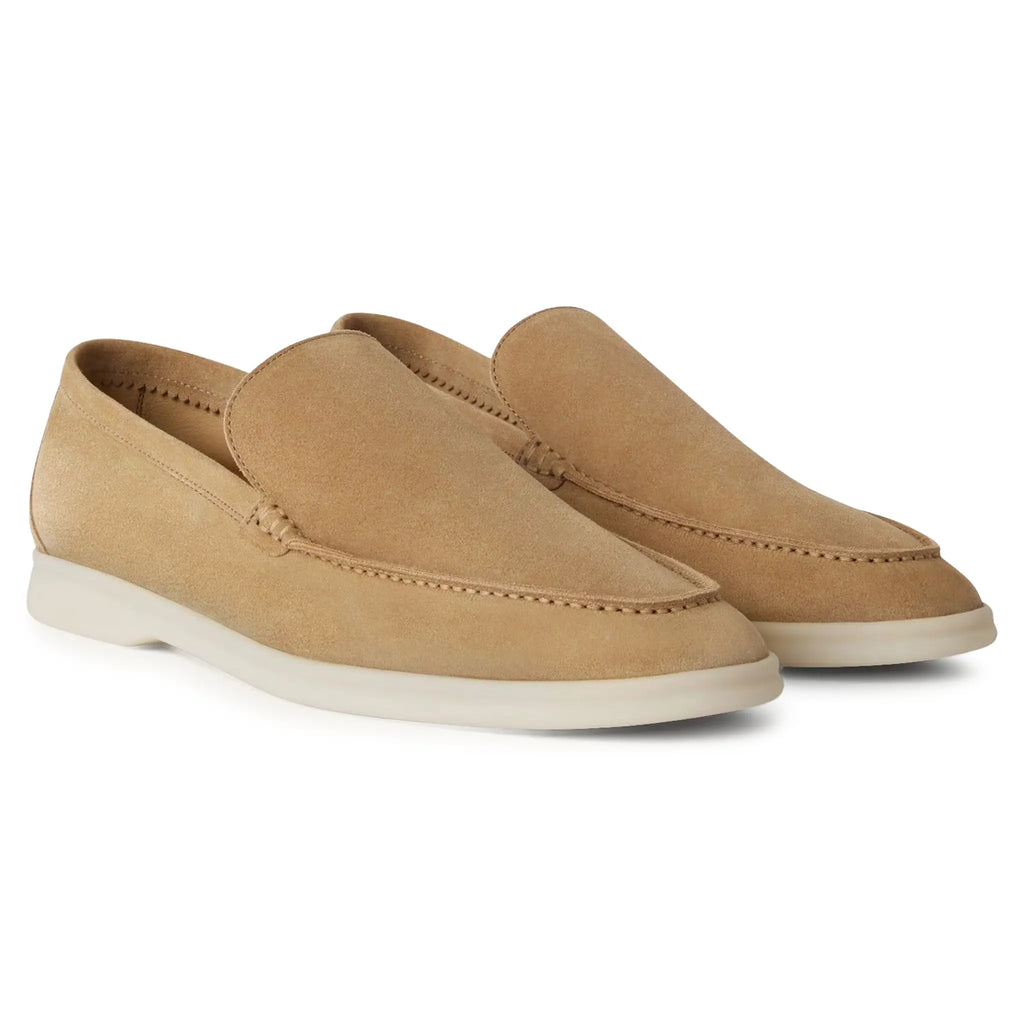 Loro Piana Summer Walk Suede Light Wood Smoke Loafers